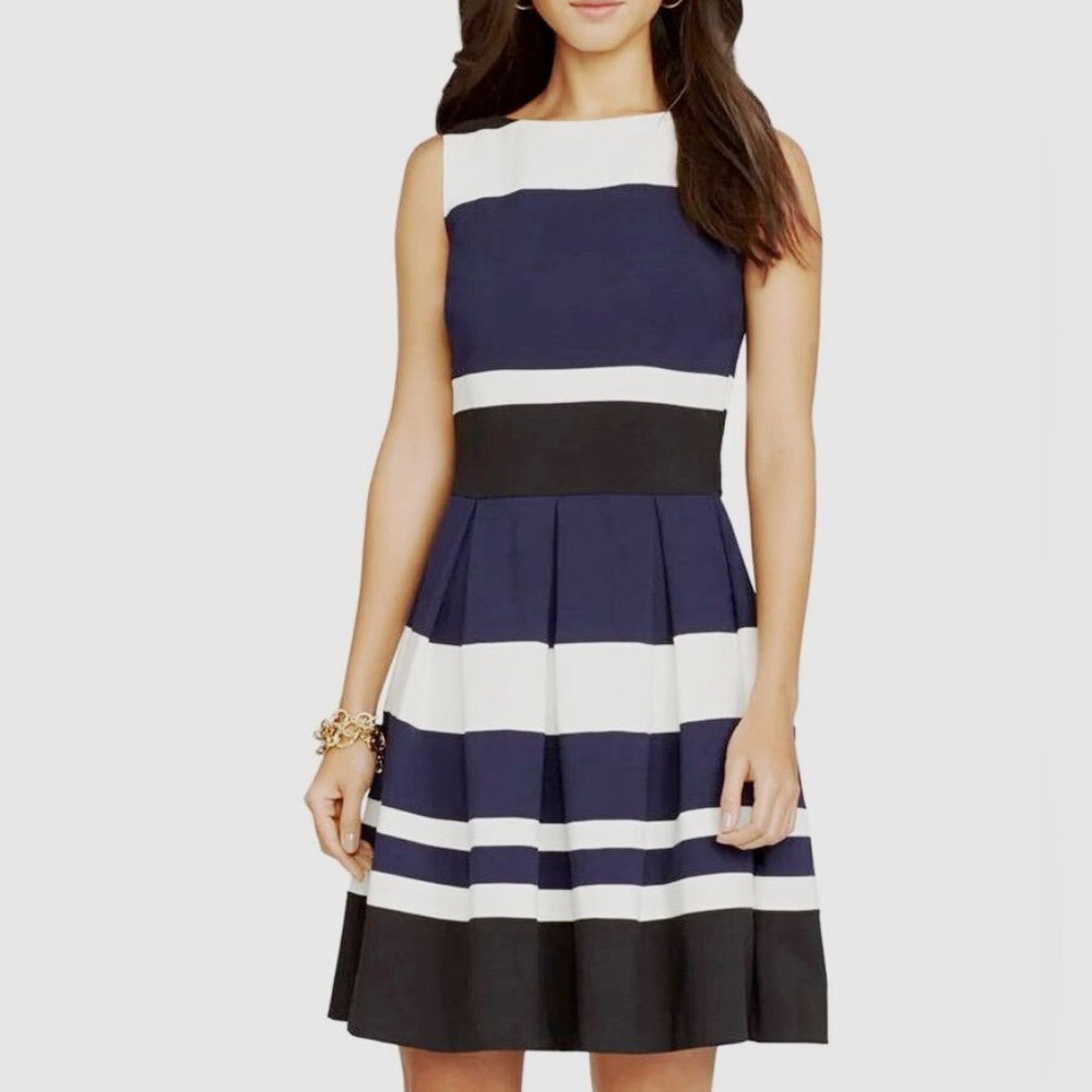 Lauren Ralph Lauren Two-Tone Navy and White Dress